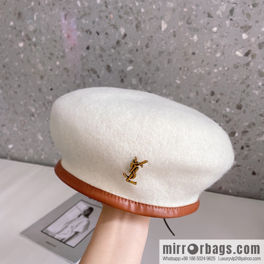 YSL Saint Laurent 2022 new wool simple beret
