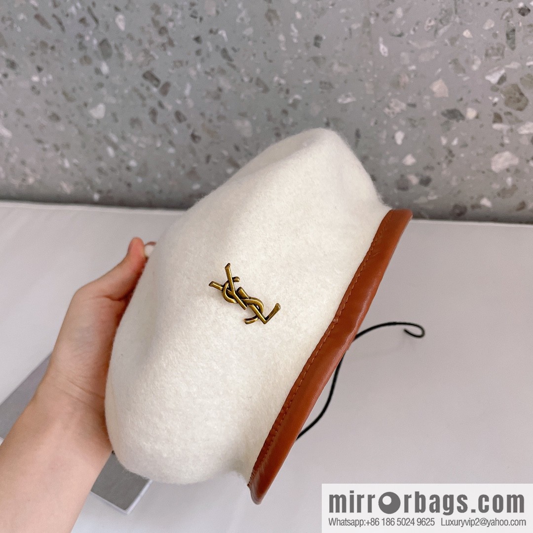 YSL Saint Laurent 2022 new wool simple beret