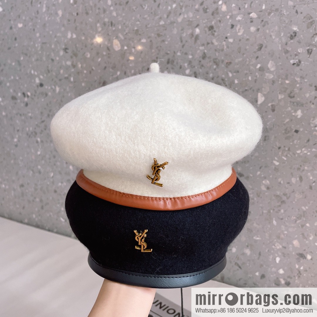YSL Saint Laurent 2022 new wool simple beret