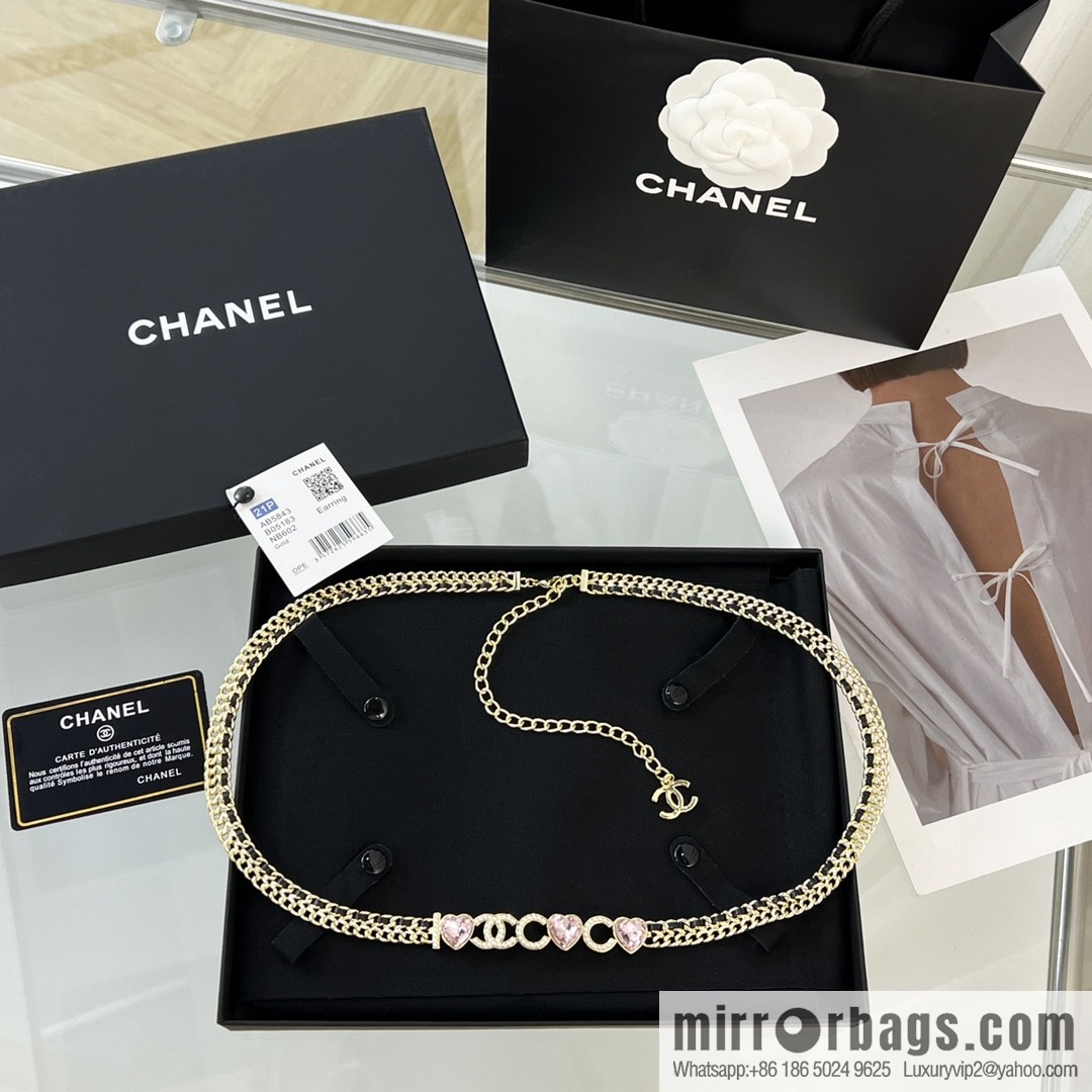New ☑️ CHANEL CHANEL double c peach heart coco belt belt chain