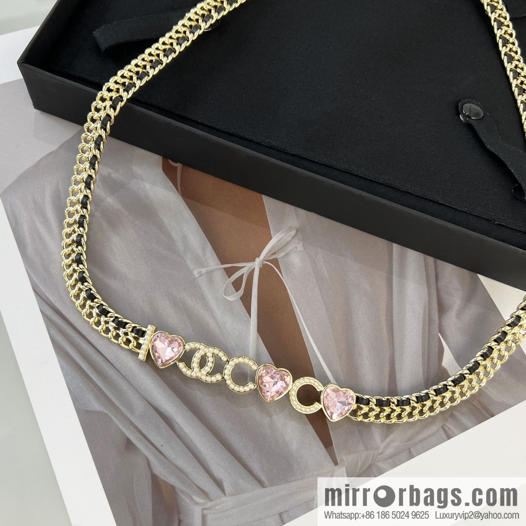 New ☑️ CHANEL CHANEL double c peach heart coco belt belt chain