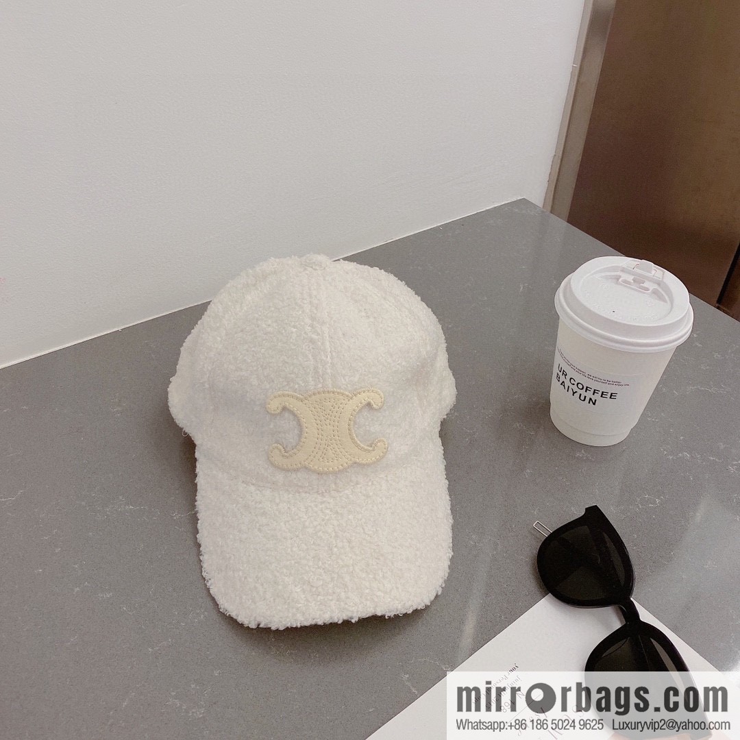 Celine 2022 autumn new lamb wool cap
