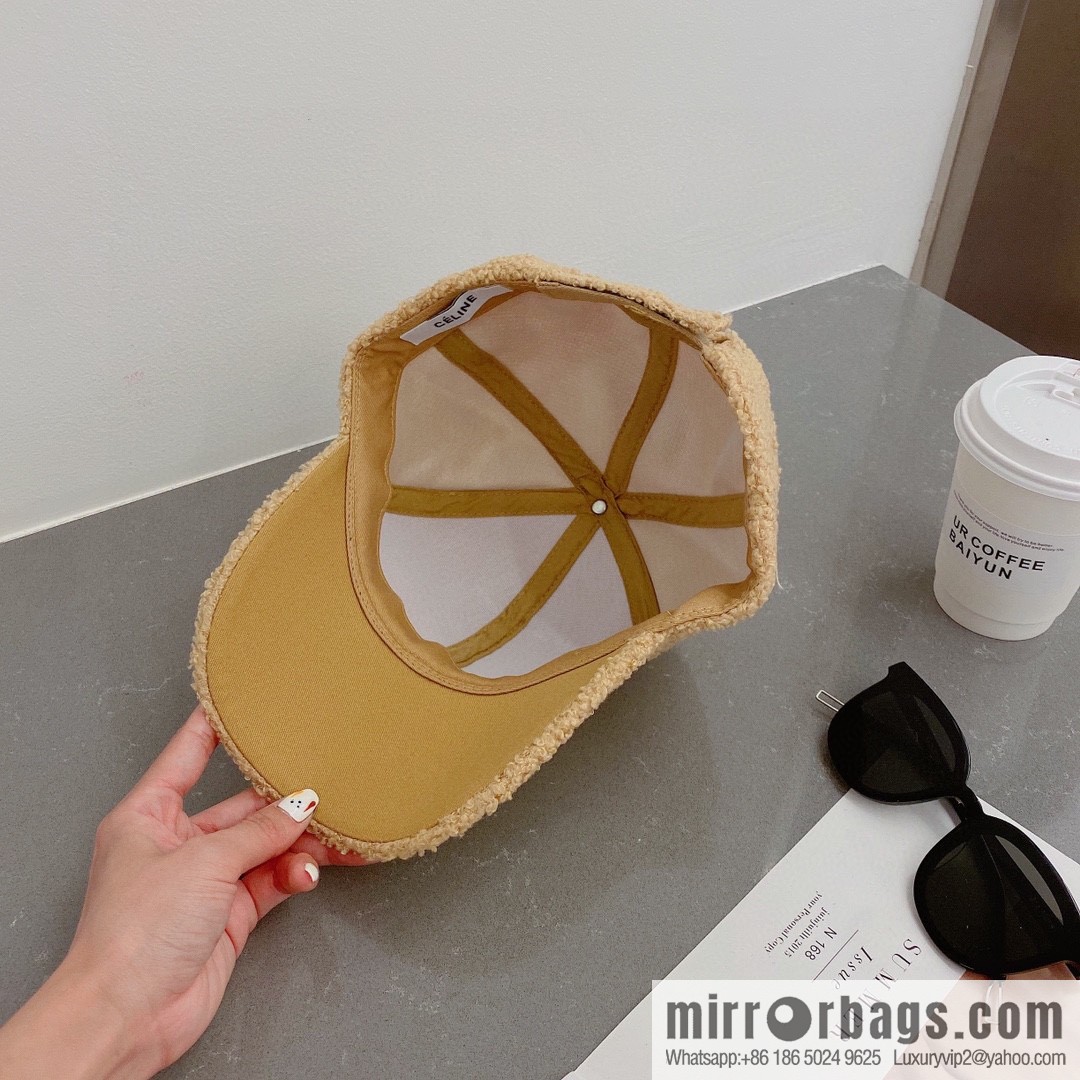 Celine 2022 autumn new lamb wool cap