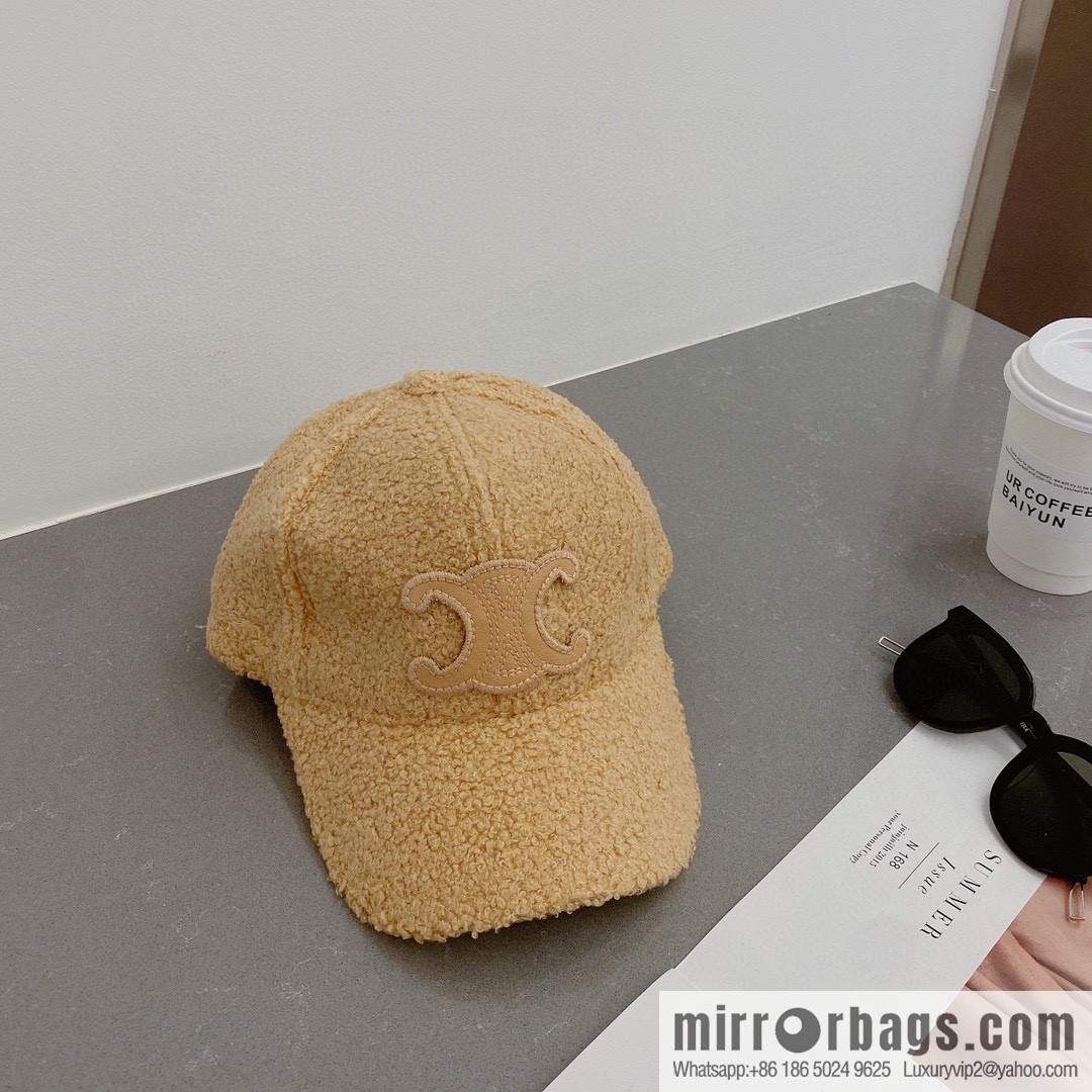 Celine 2022 autumn new lamb wool cap