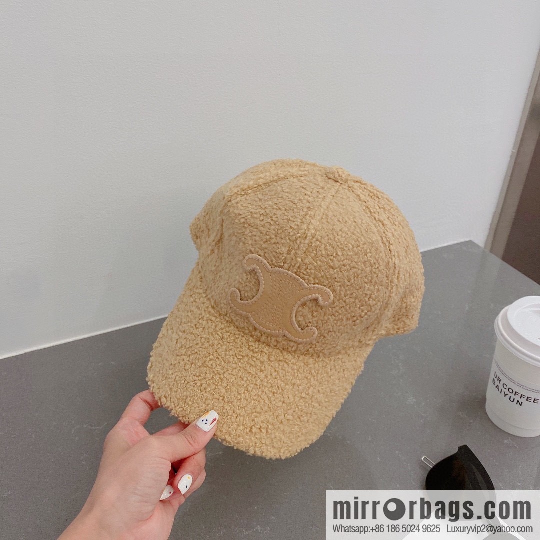 Celine 2022 autumn new lamb wool cap