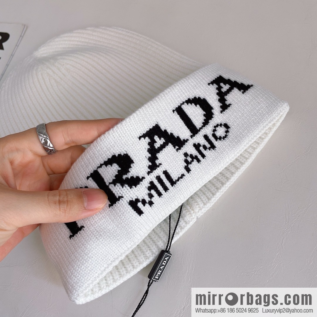 Prada official website latest wool-blend knitted hat