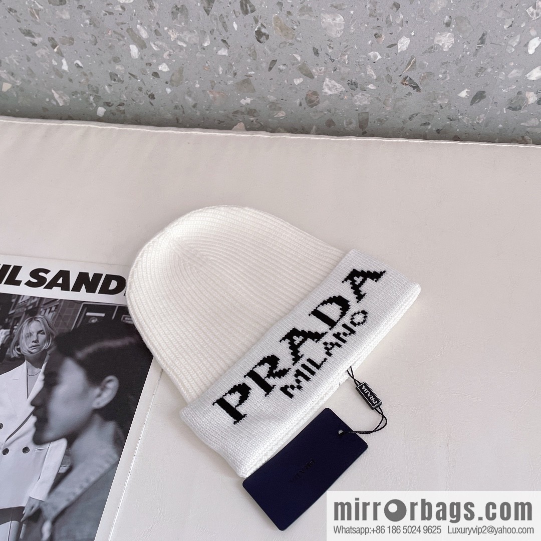 Prada official website latest wool-blend knitted hat