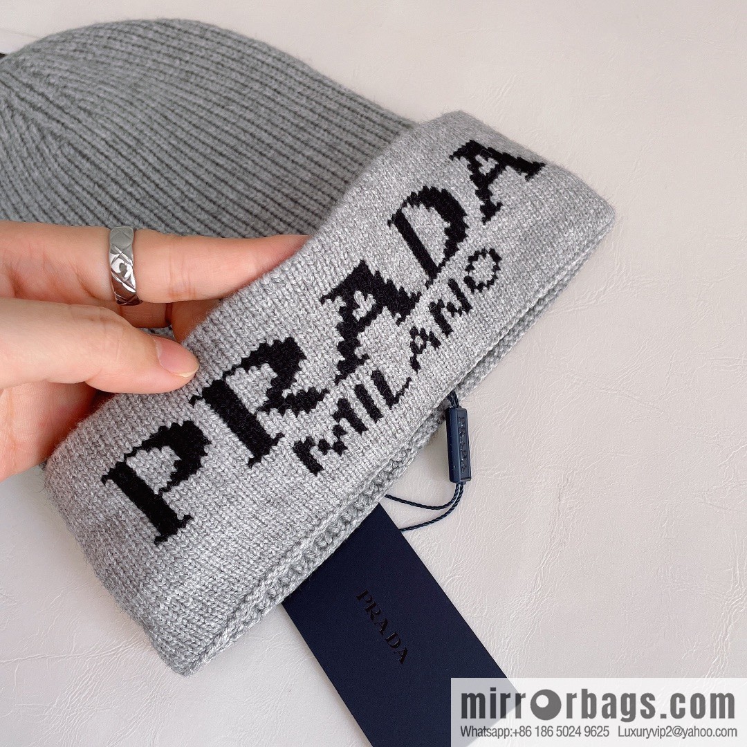Prada official website latest wool-blend knitted hat