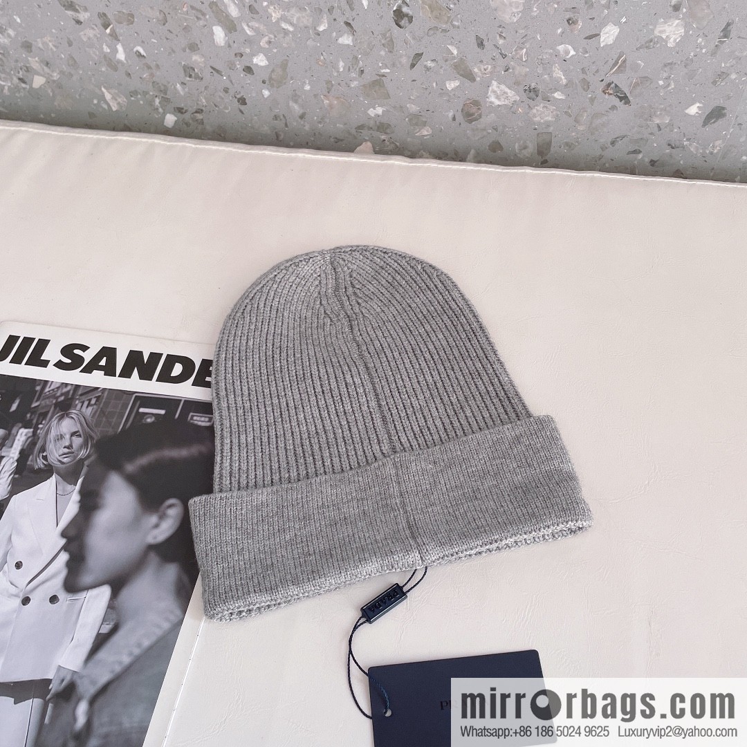 Prada official website latest wool-blend knitted hat