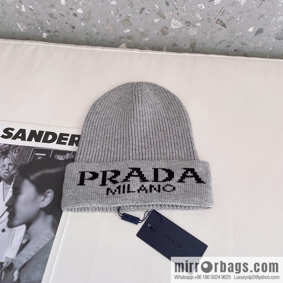 Prada official website latest wool-blend knitted hat