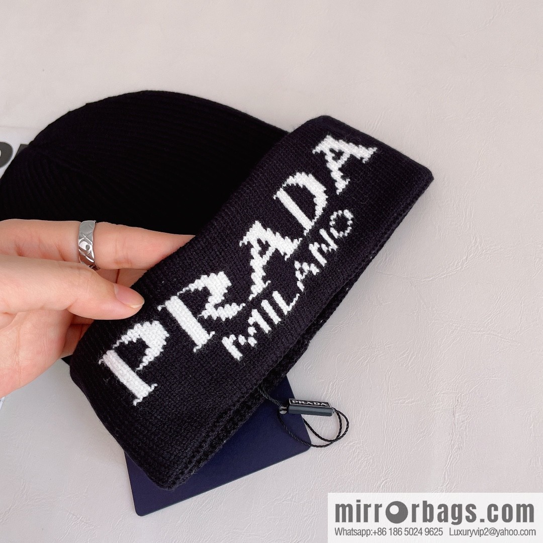 Prada official website latest wool-blend knitted hat