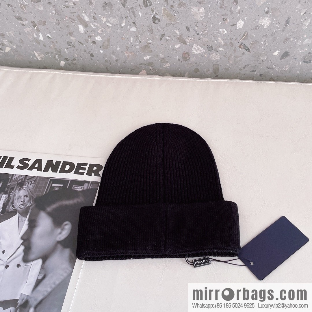 Prada official website latest wool-blend knitted hat
