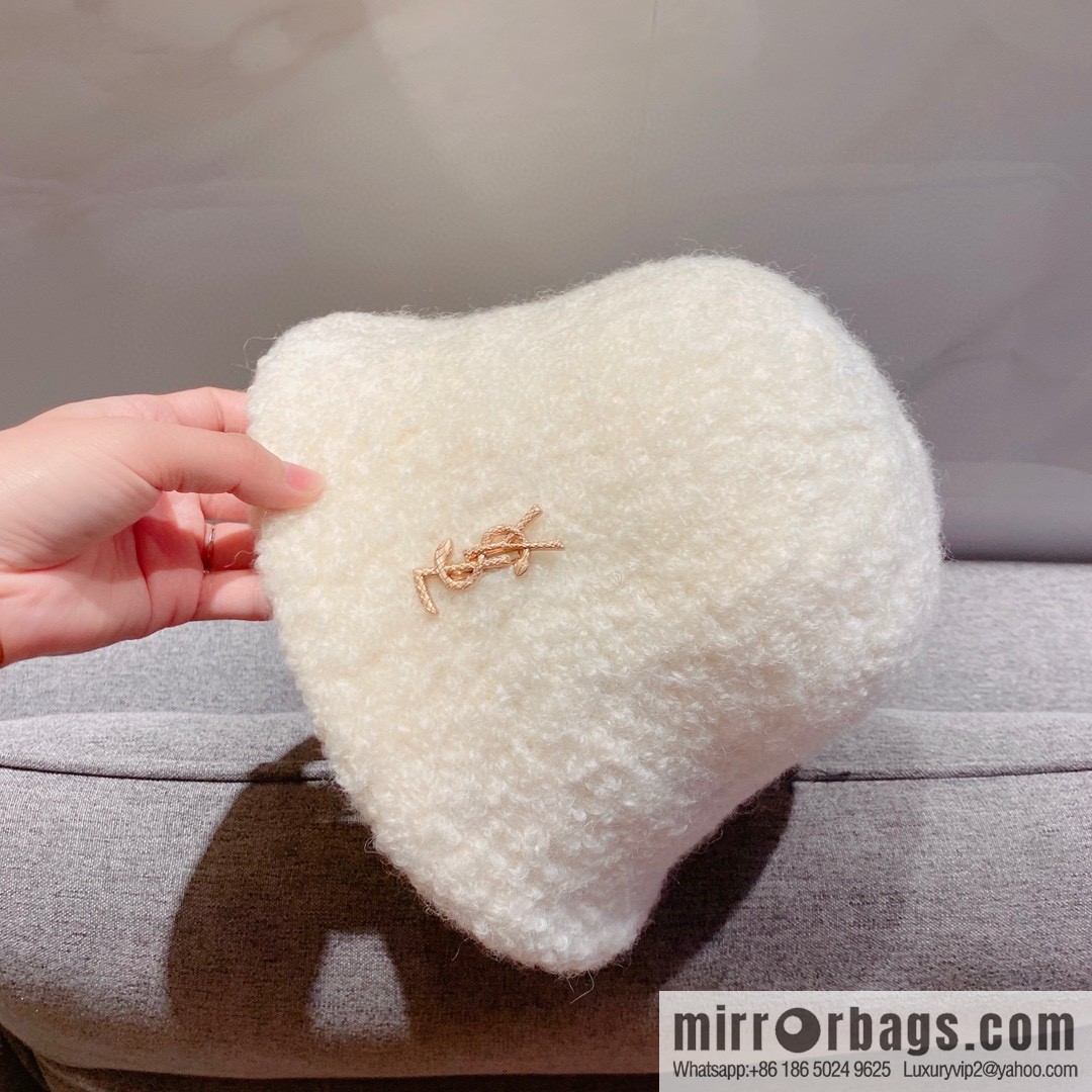 YSL Saint Laurent lamb wool bucket hat bucket hat