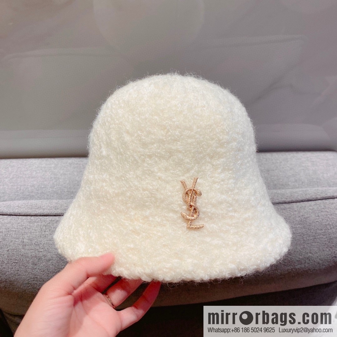 YSL Saint Laurent lamb wool bucket hat bucket hat