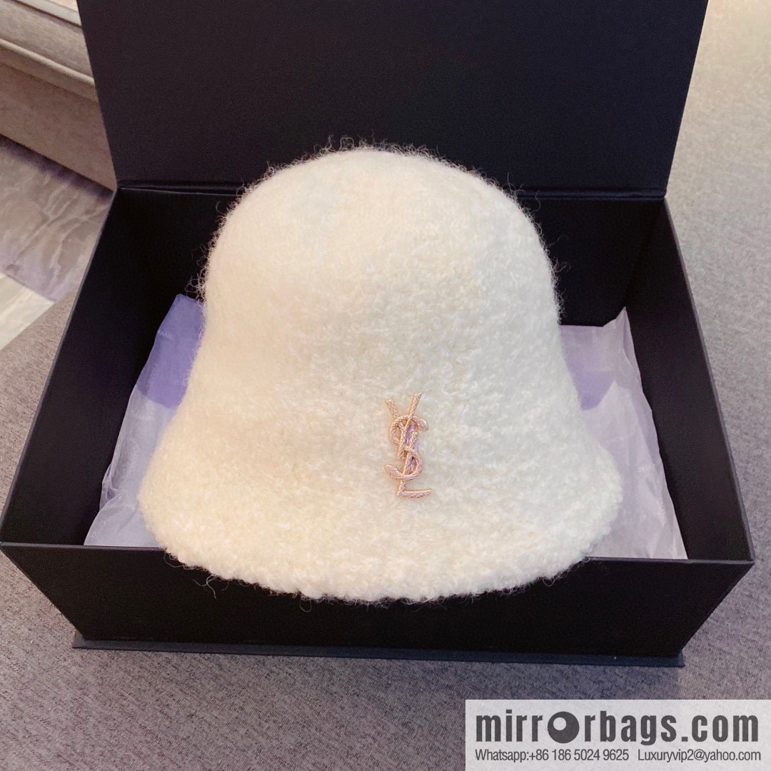 YSL Saint Laurent lamb wool bucket hat bucket hat