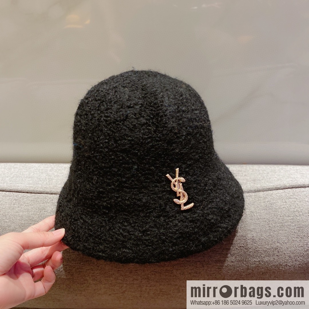 YSL Saint Laurent lamb wool bucket hat bucket hat