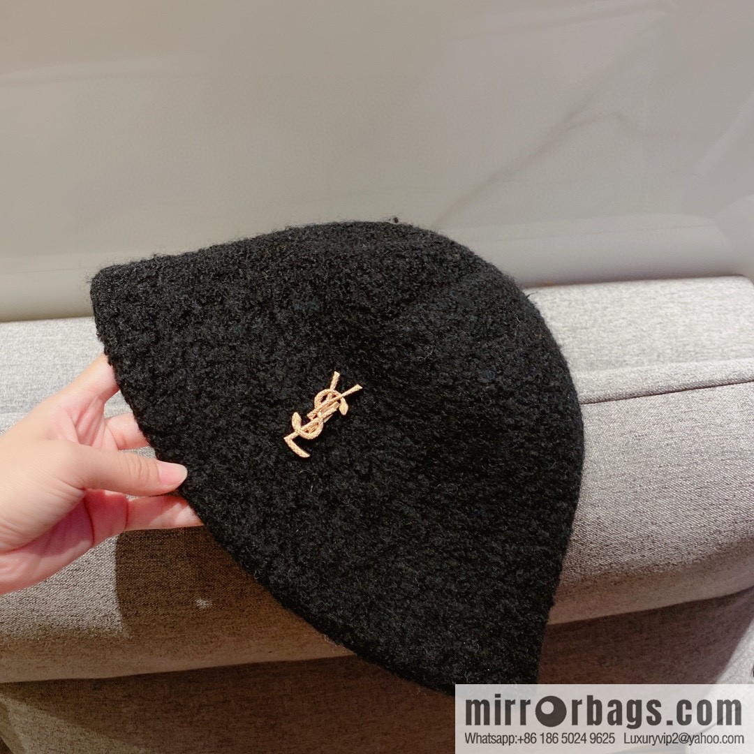 YSL Saint Laurent lamb wool bucket hat bucket hat