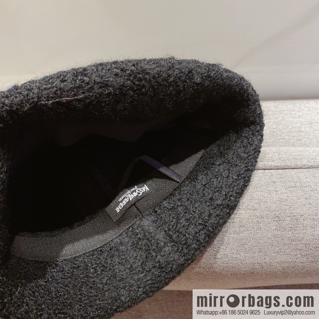 YSL Saint Laurent lamb wool bucket hat bucket hat
