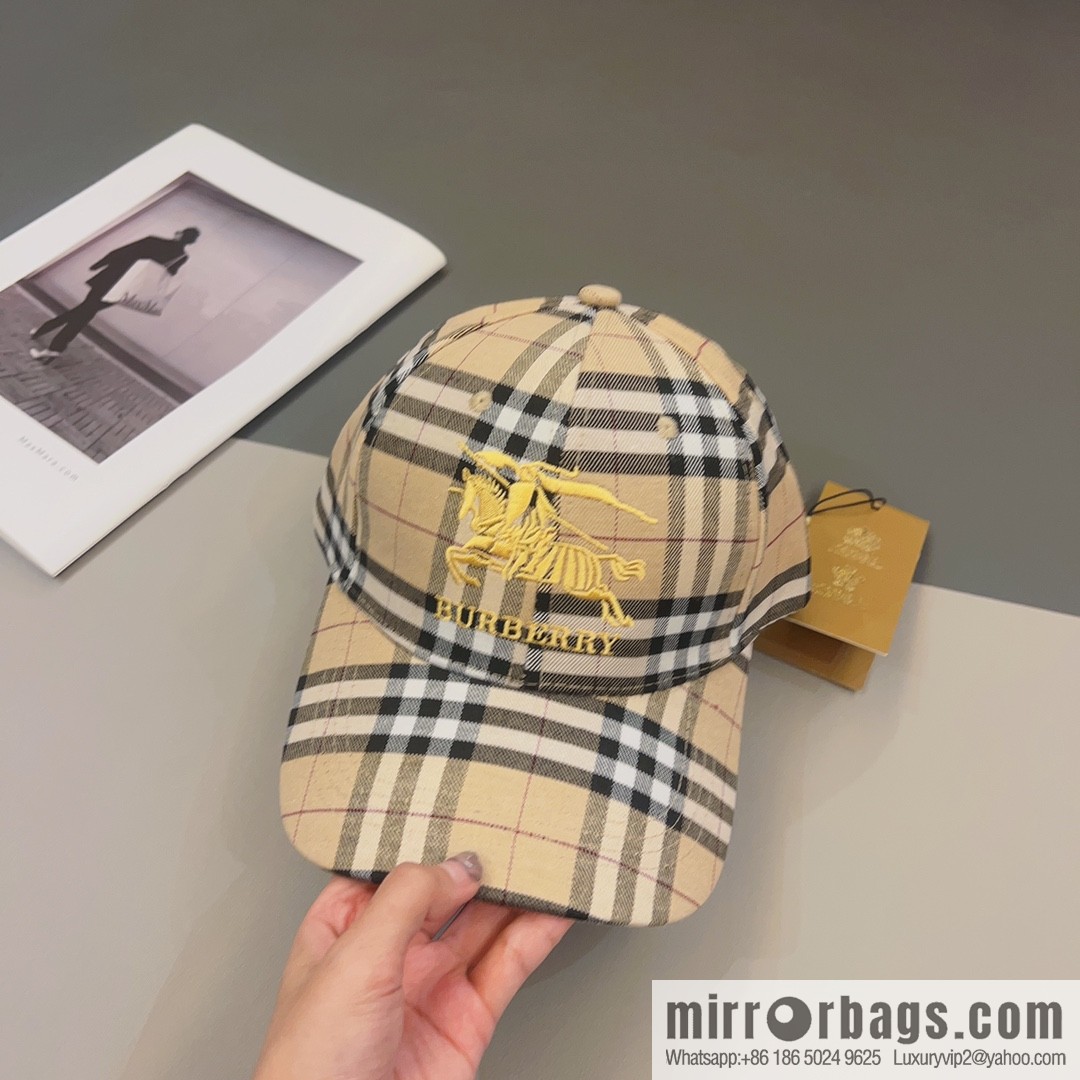 Burberry unisex checked baseball cap