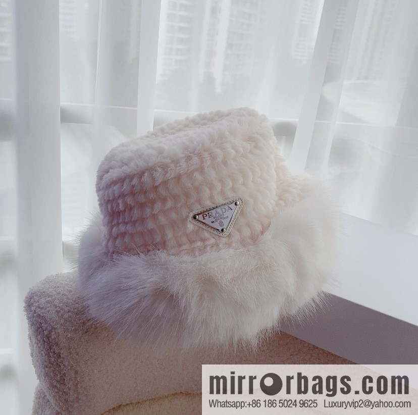 PRADA autumn and winter warm bucket hat