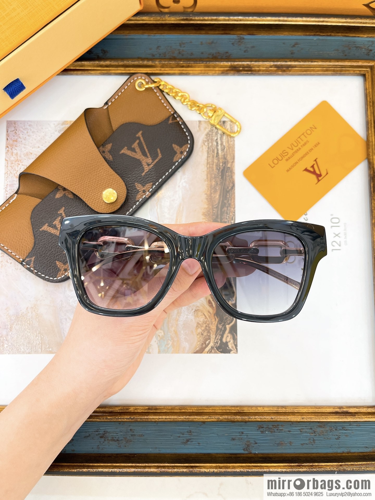 LV Louis Vuitton Square Unisex Sunglasses