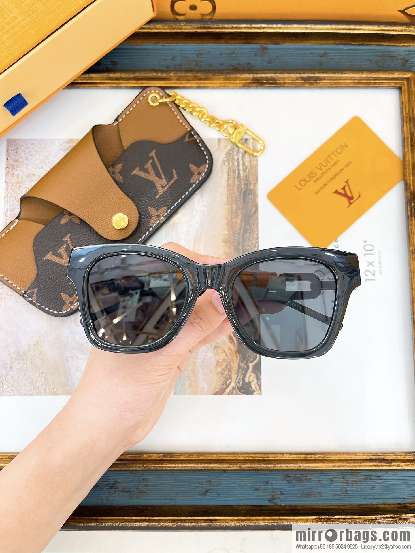 LV Louis Vuitton Square Unisex Sunglasses