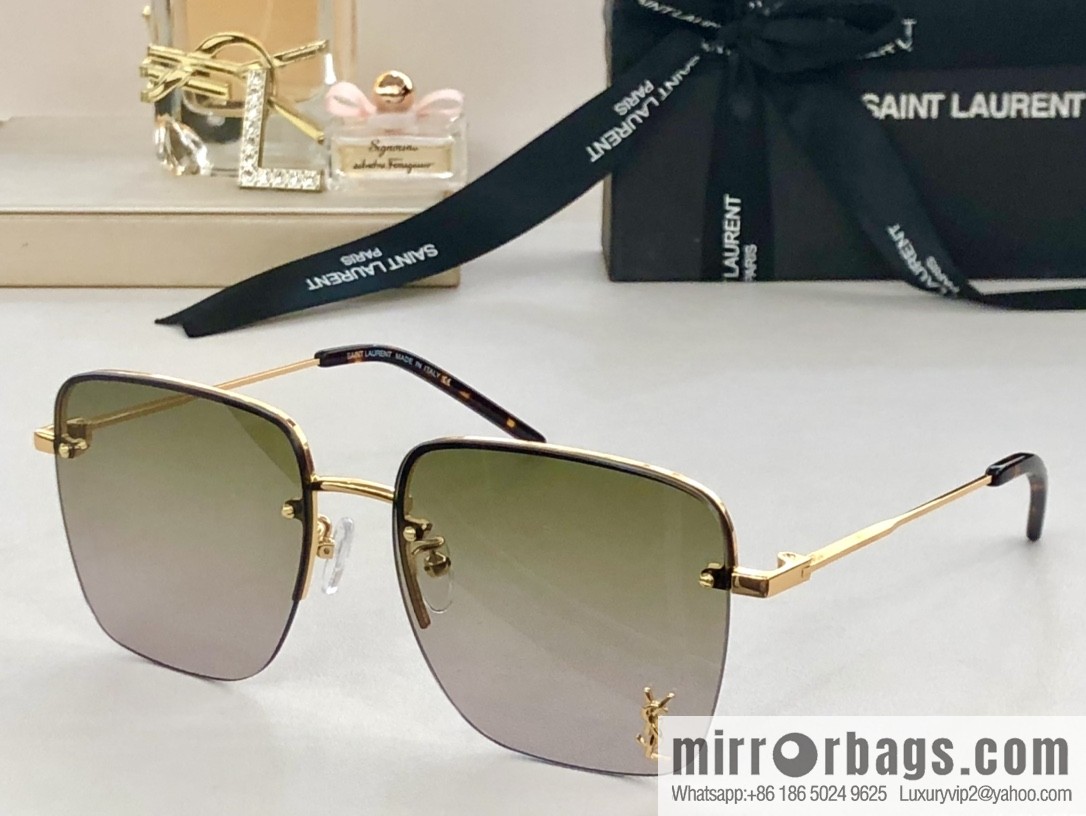 SAINT LAURENT Saint Laurent half-frame unisex sunglasses