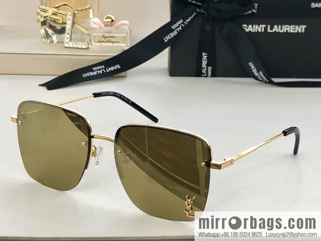 SAINT LAURENT Saint Laurent half-frame unisex sunglasses