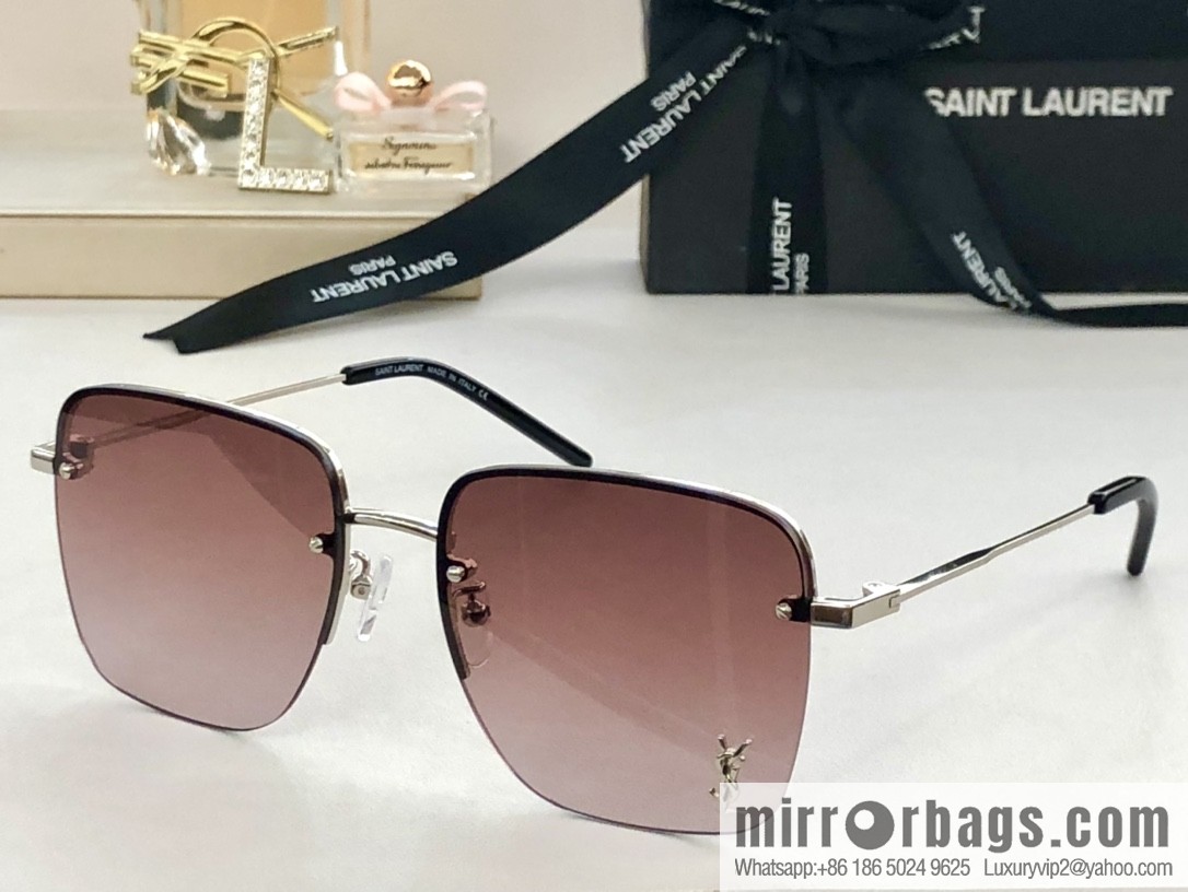 SAINT LAURENT Saint Laurent half-frame unisex sunglasses