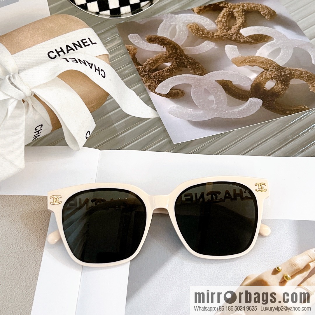 Chanel square versatile double c embellished women's sunglasses