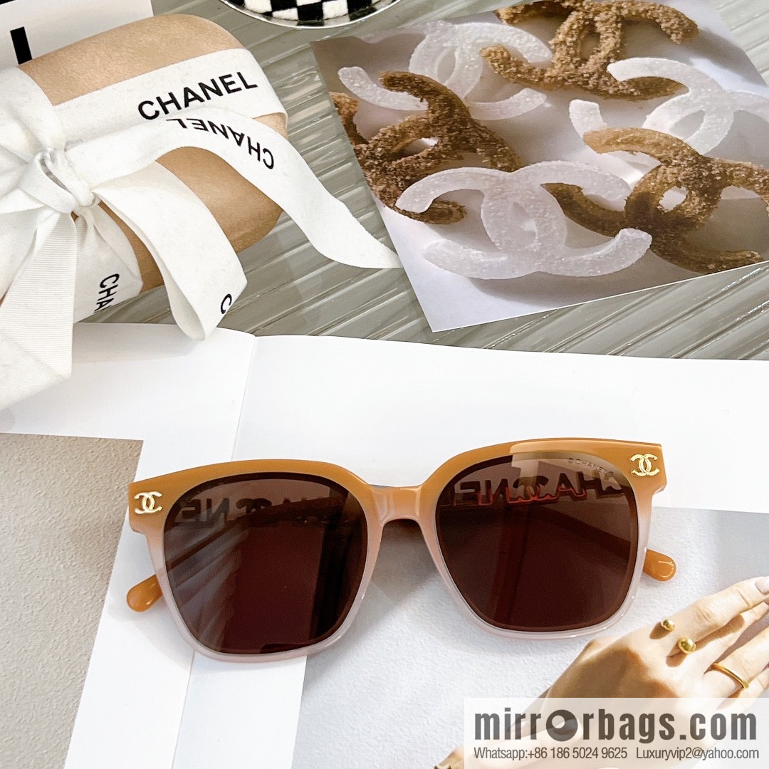 Chanel square versatile double c embellished women's sunglasses