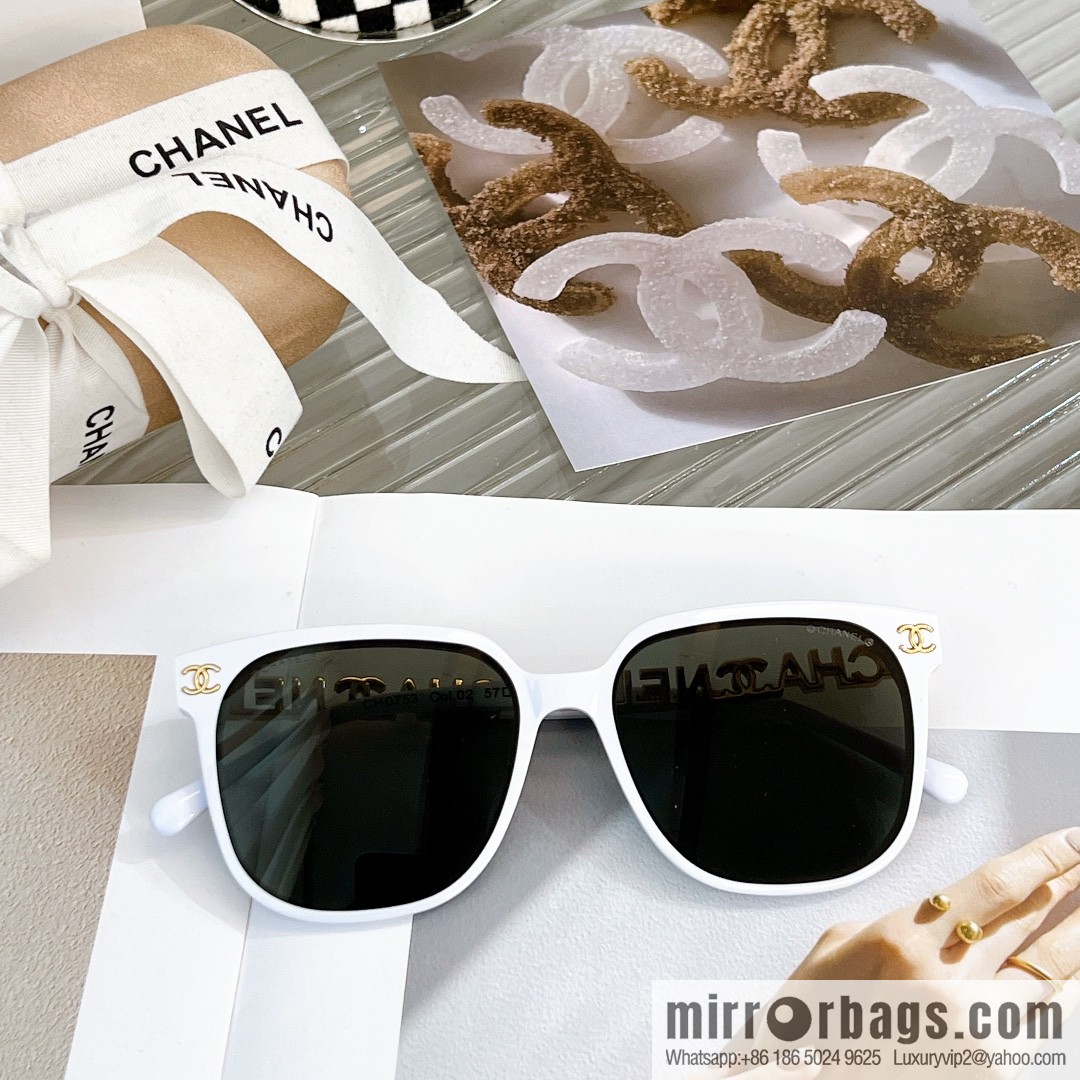 Chanel square versatile double c embellished women's sunglasses