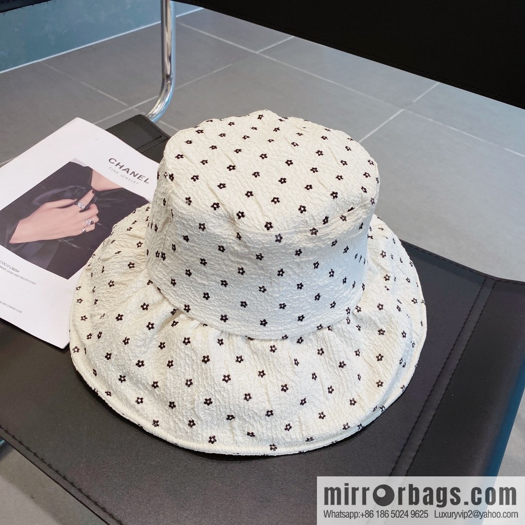 Miumiu small flower lotus leaf edge bucket hat