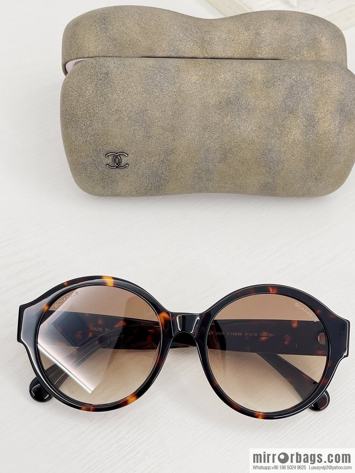 Chanel round plate women's sunglasses