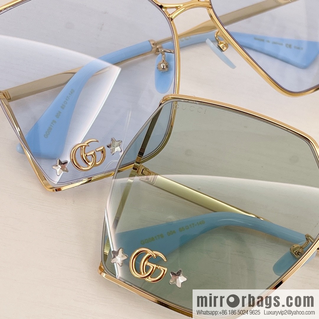 GUCCI Gucci three-dimensional logo hollow out large frame women's sunglasses