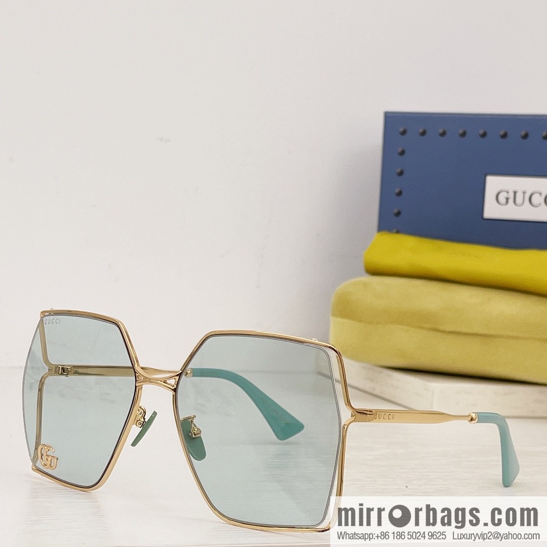 GUCCI Gucci three-dimensional logo hollow out large frame women's sunglasses