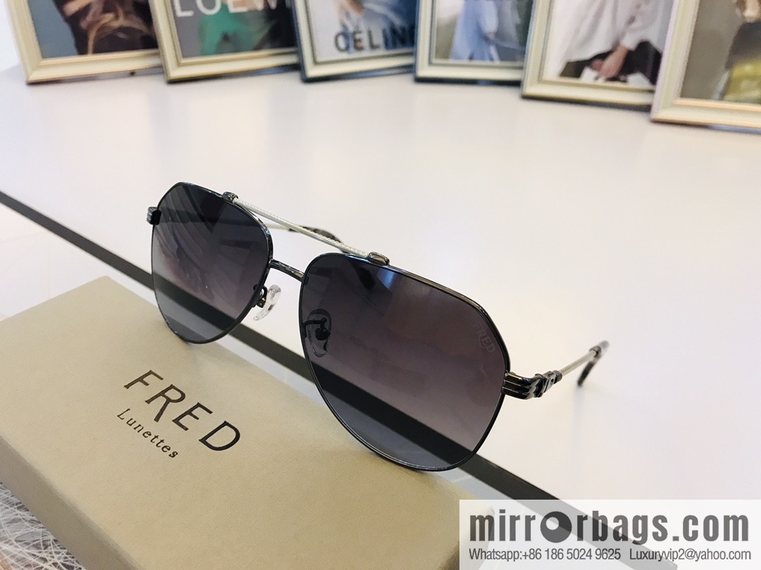 FRED flanged elliptical frame unisex sunglasses