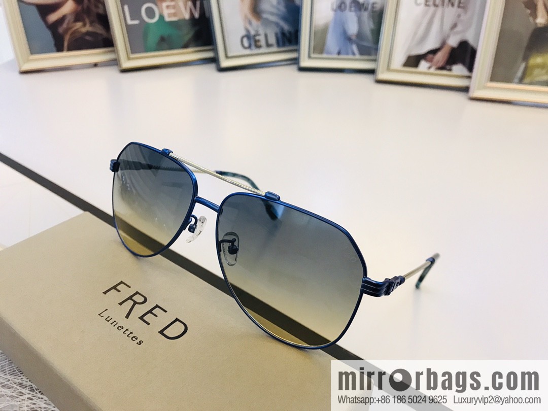 FRED flanged elliptical frame unisex sunglasses