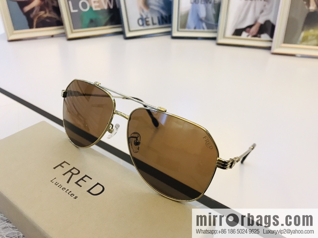 FRED flanged elliptical frame unisex sunglasses