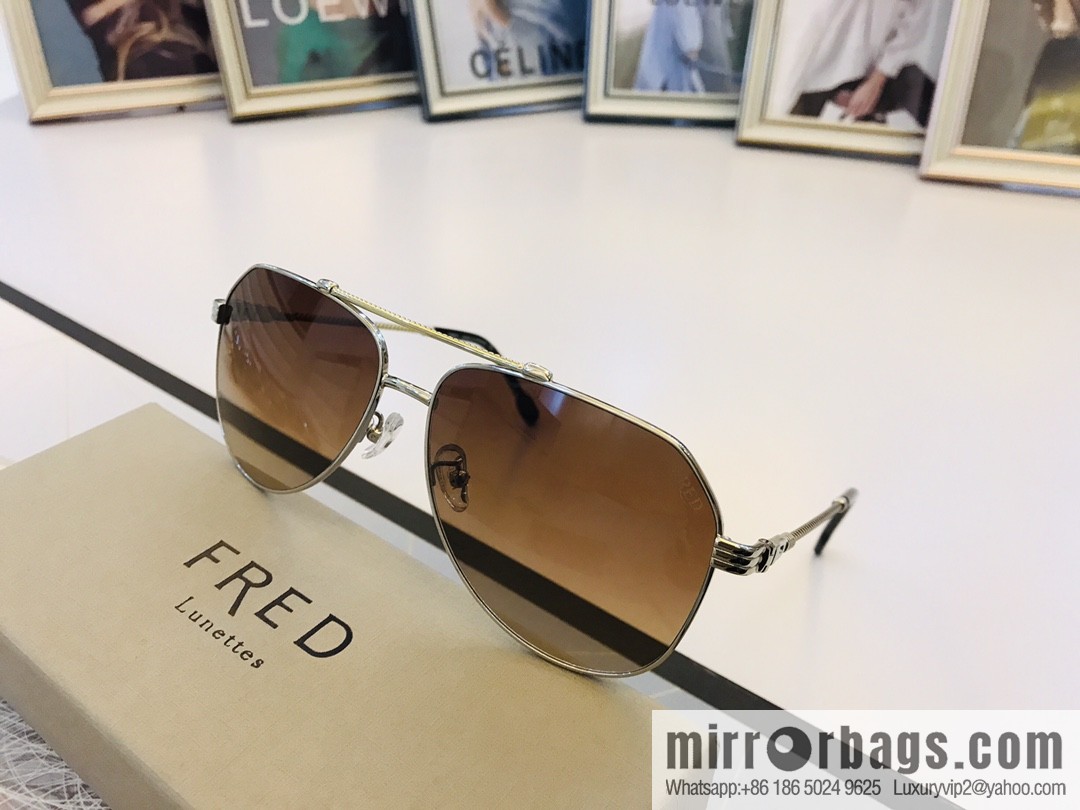 FRED flanged elliptical frame unisex sunglasses