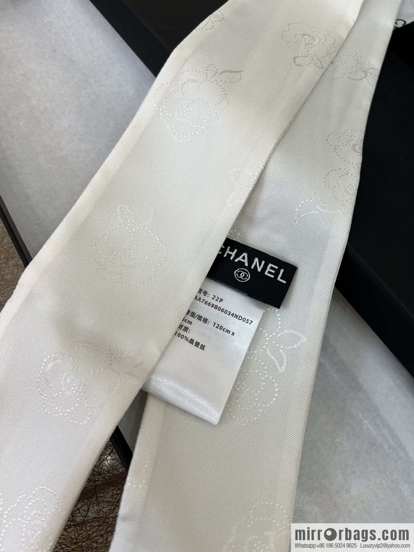 CHANEL CHANEL Double C Logo 100% silk headband