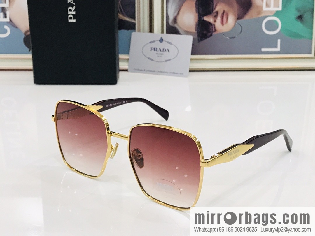 PRADA Metal Frame Unisex Sunglasses