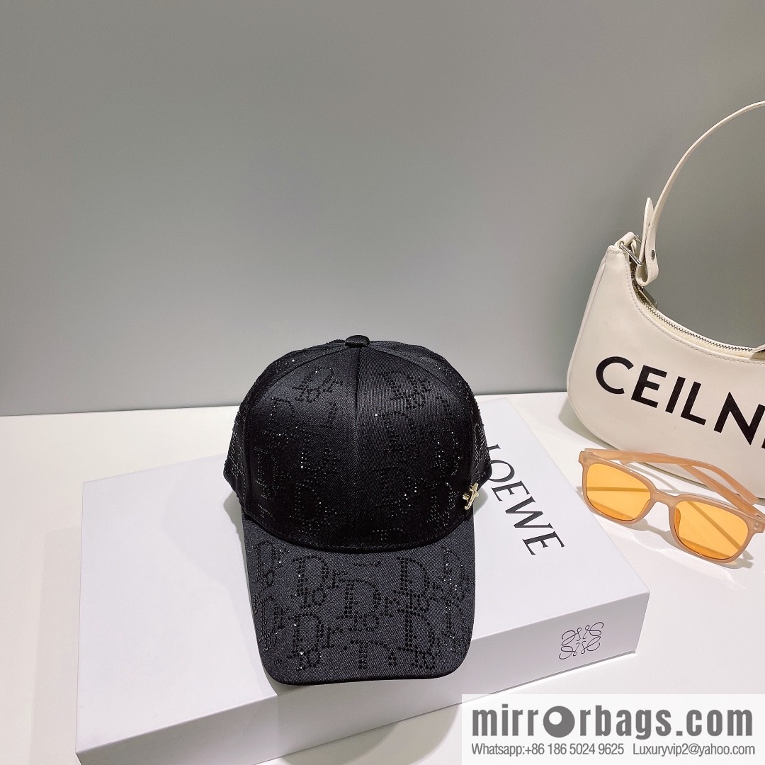 Dior full diamond logo unisex baseball cap