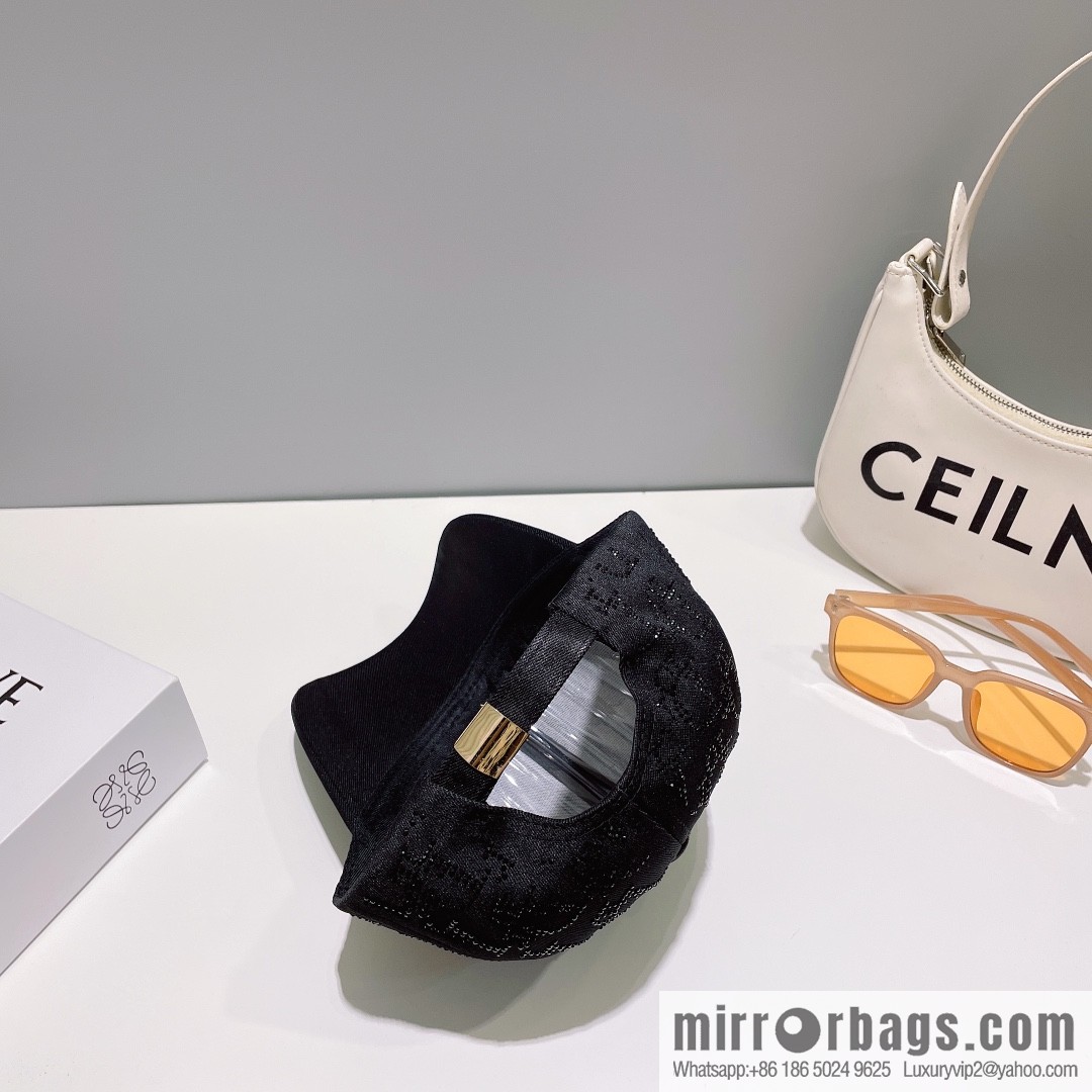 Dior full diamond logo unisex baseball cap