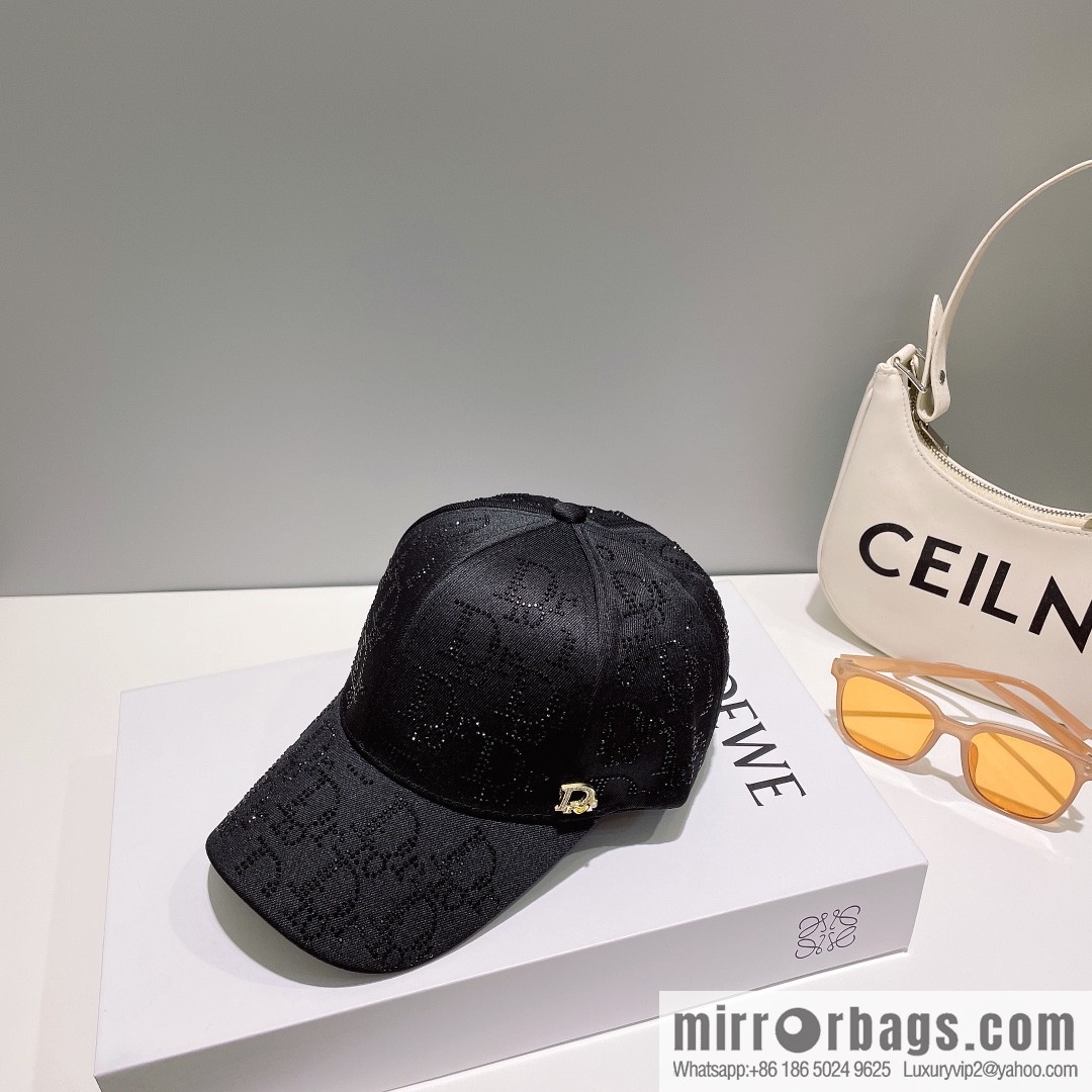 Dior full diamond logo unisex baseball cap