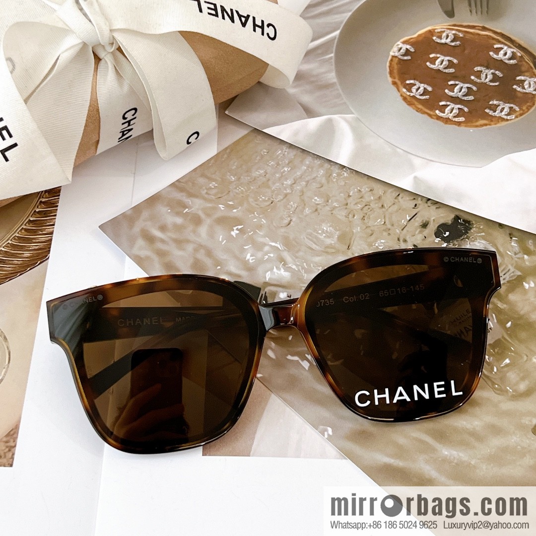 Chanel single logo mirror sunglasses