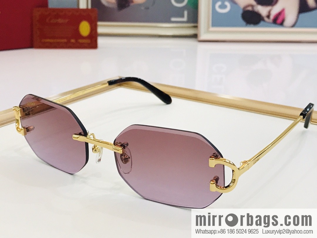 Cartier rimless unisex sunglasses