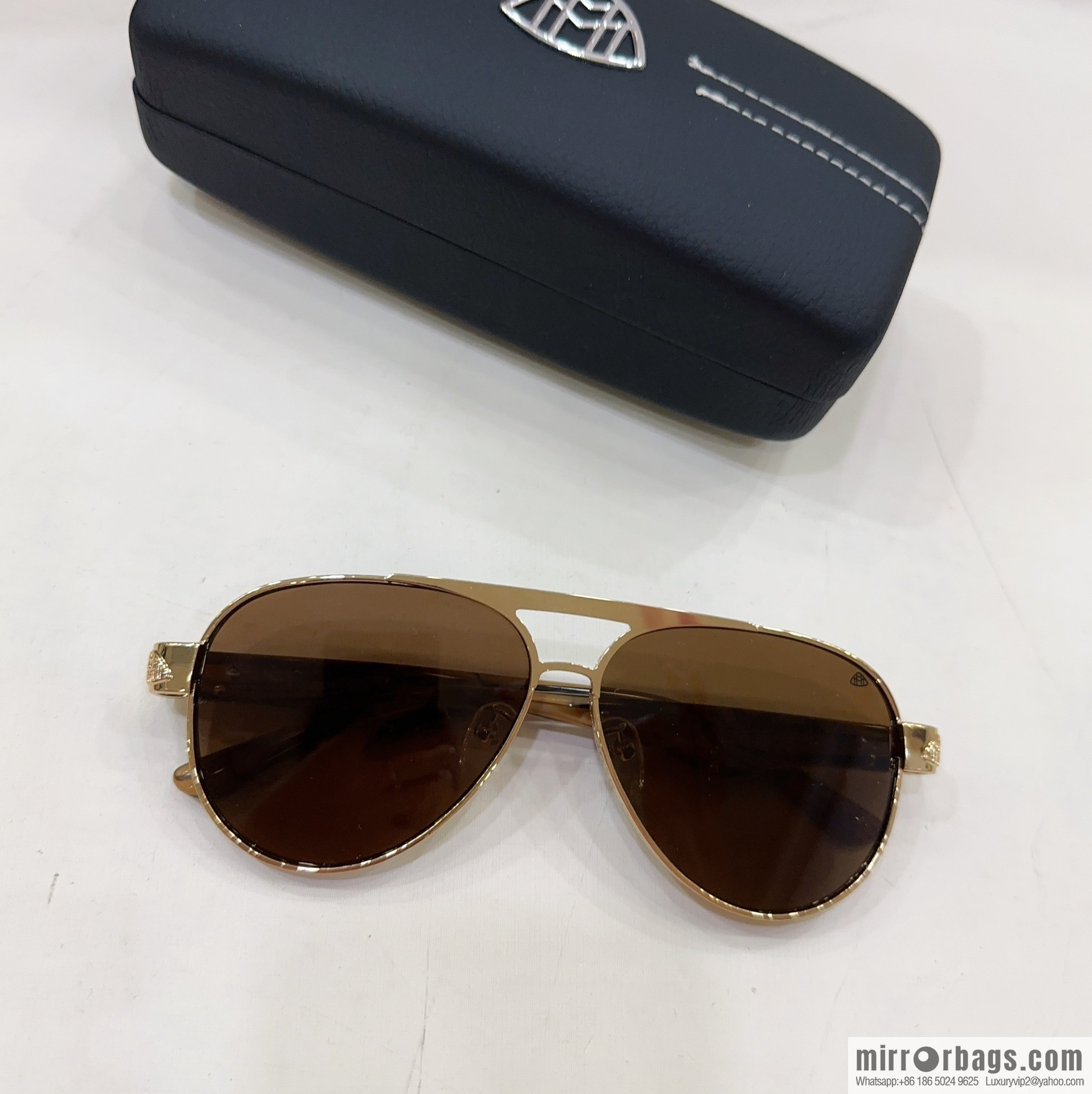 Maybach men's round-frame sunglasses