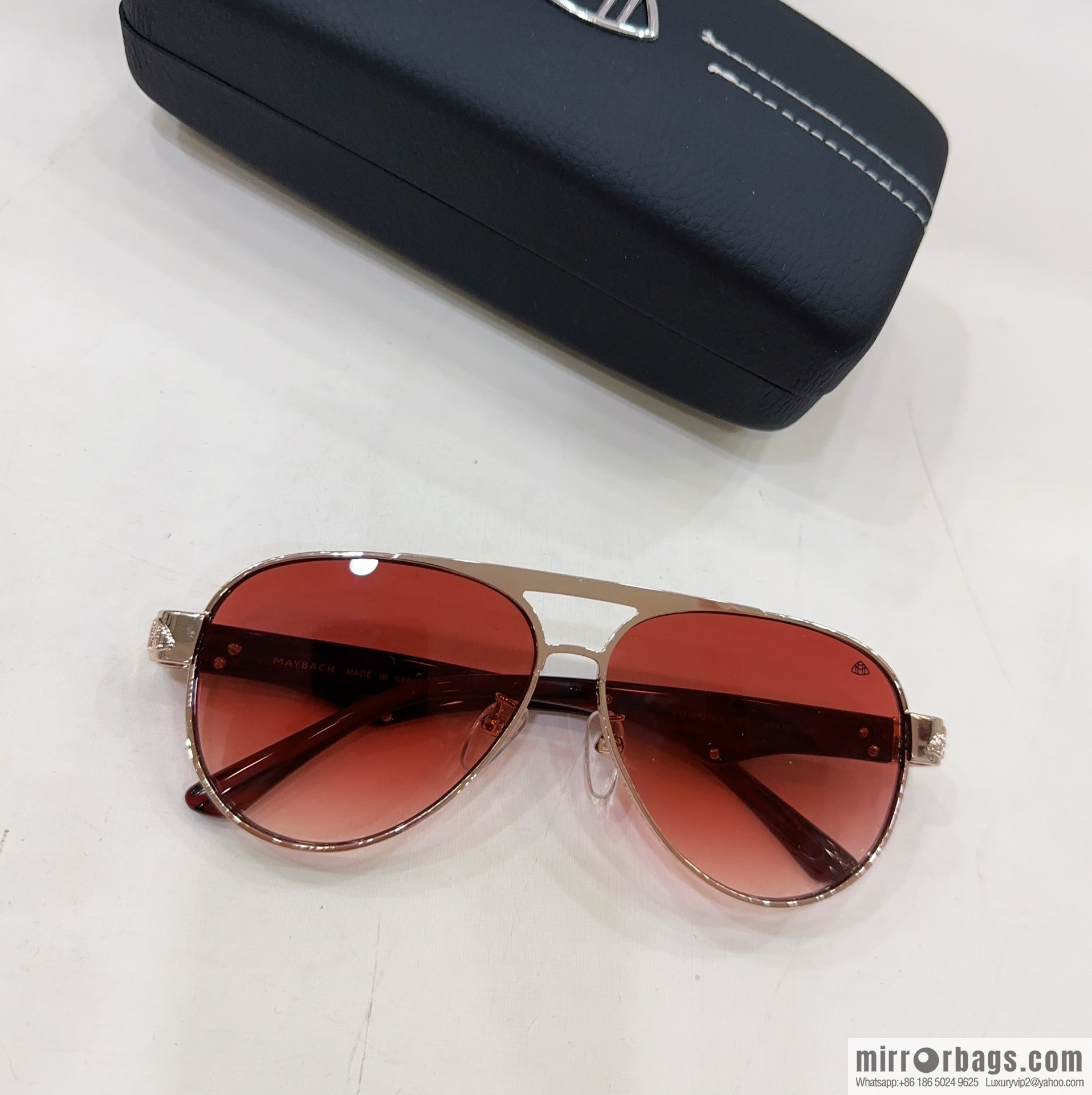 Maybach men's round-frame sunglasses