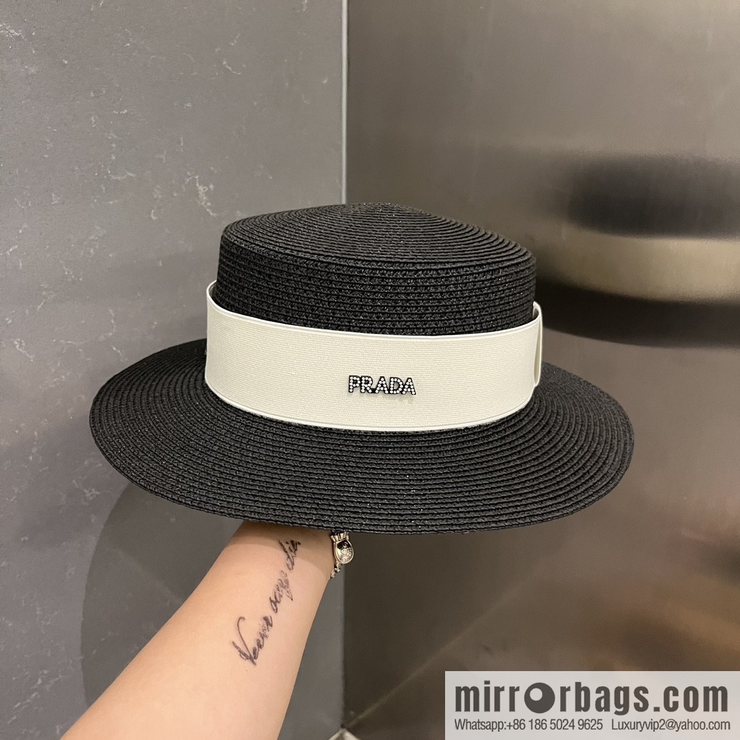Prada new flat top top hat